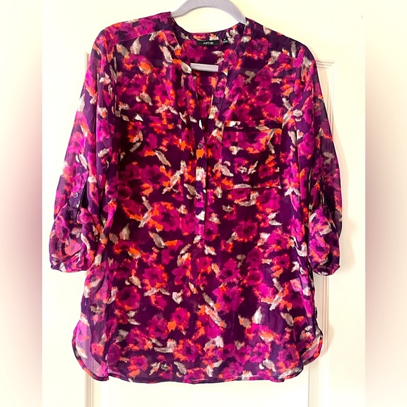 APT. 9 Brand Colorful Polyester Blouse Women’s Size Medium - Picture 1 of 12